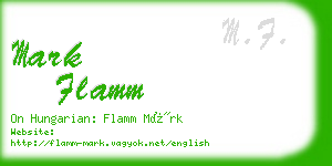 mark flamm business card